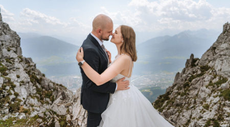Romantisches Hochzeitsshooting in den Bergen